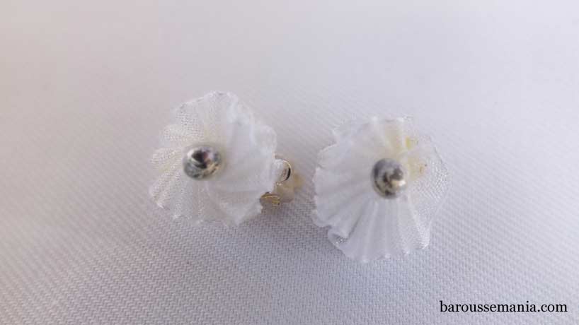 Boucles d'oreille Ã  clip Fleur Blanc BOC09